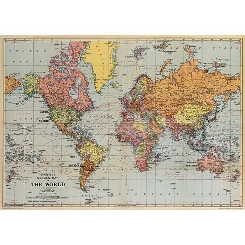 Poster - Vintage Världskarta