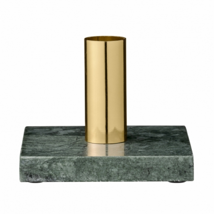 Ljusstake - Grn marmor & Guld i gruppen hos Reforma (27400142)