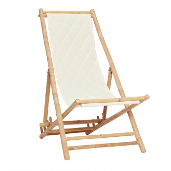 Loungestol - natur och vit/bambu