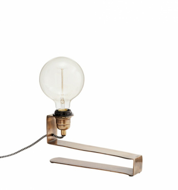 Bordslampa - Mssing och gldlampa