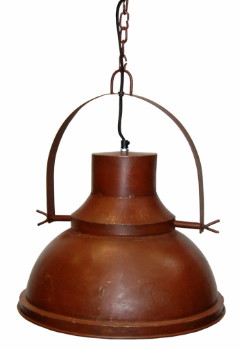 Fabrikslampa vintage - Brunt jrn/Patina