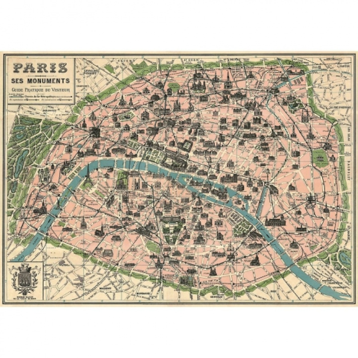 Poster - 'Carte Paris'