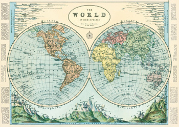 Poster - Vrldskarta Hemispheres