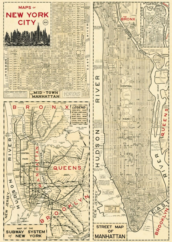 Poster - Karta New York