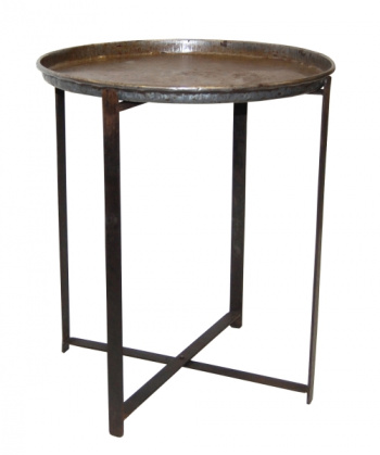 Vintage bord med bricka - Rund
