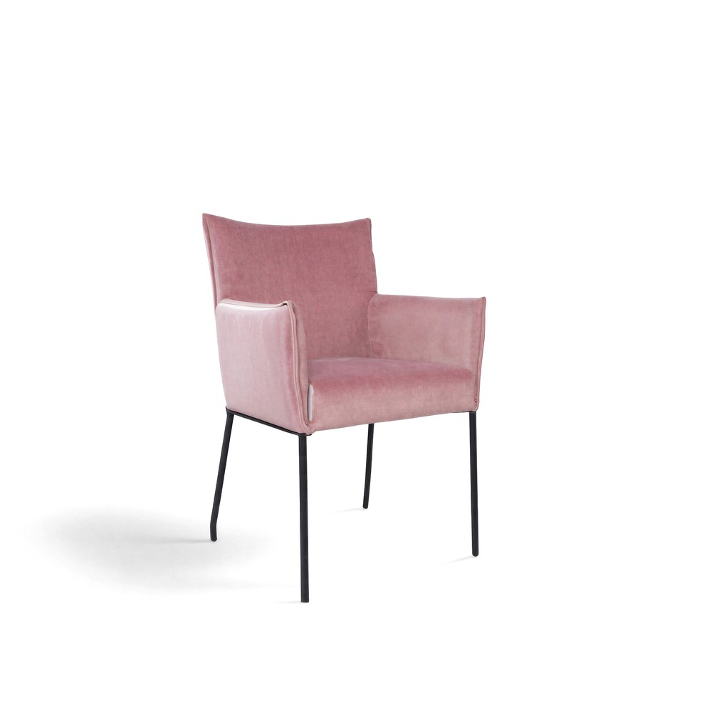 Fåtölj 'Dion' - Sammet/Rosa