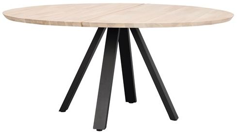 Matbord 'Carradale' Runt 150cm - Vitpigmenterad/V-ben
