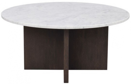 Soffbord 'Brooksville' Runt 90cm - Vit/Brun