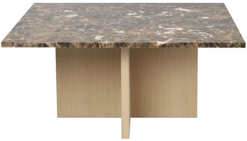 Soffbord 'Brooksville' 90x90cm - Brun/Vitpigmenterad