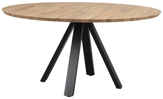Matbord 'Carradale' Runt 150cm - Ek/Svart V-ben