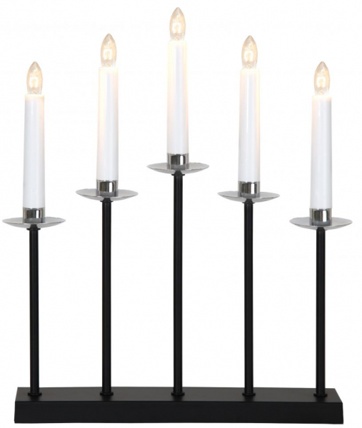Adventsljusstake 'Greta' - Svart/Silver
