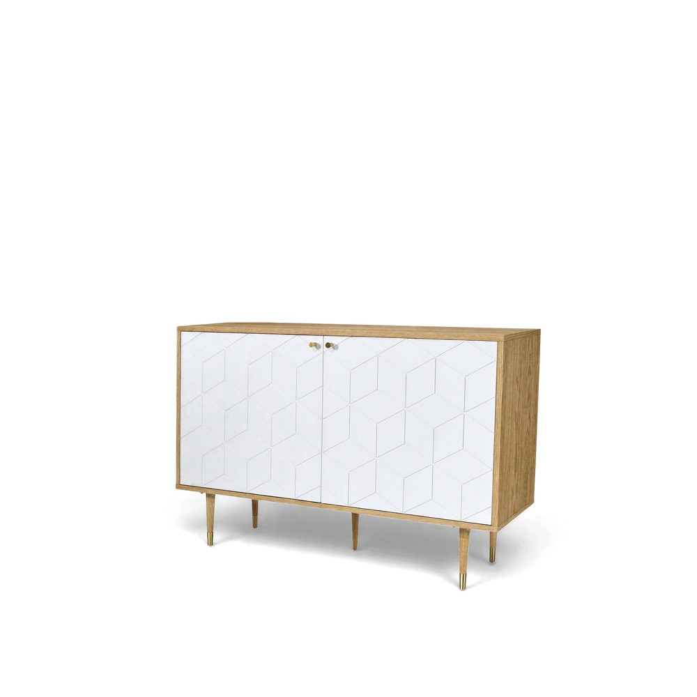 Sideboard 'Kumamoto' - Vit/Ek