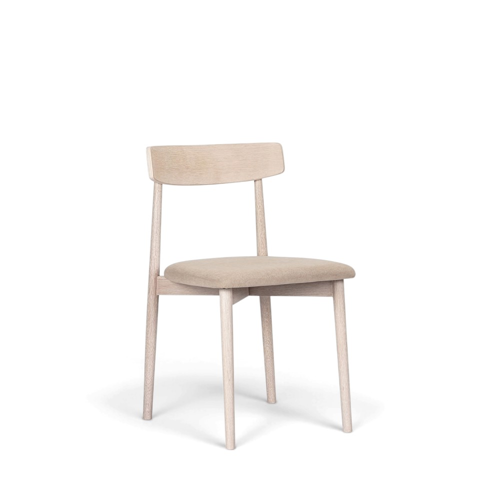 Stol 'Ystad' - Vit ek/Beige
