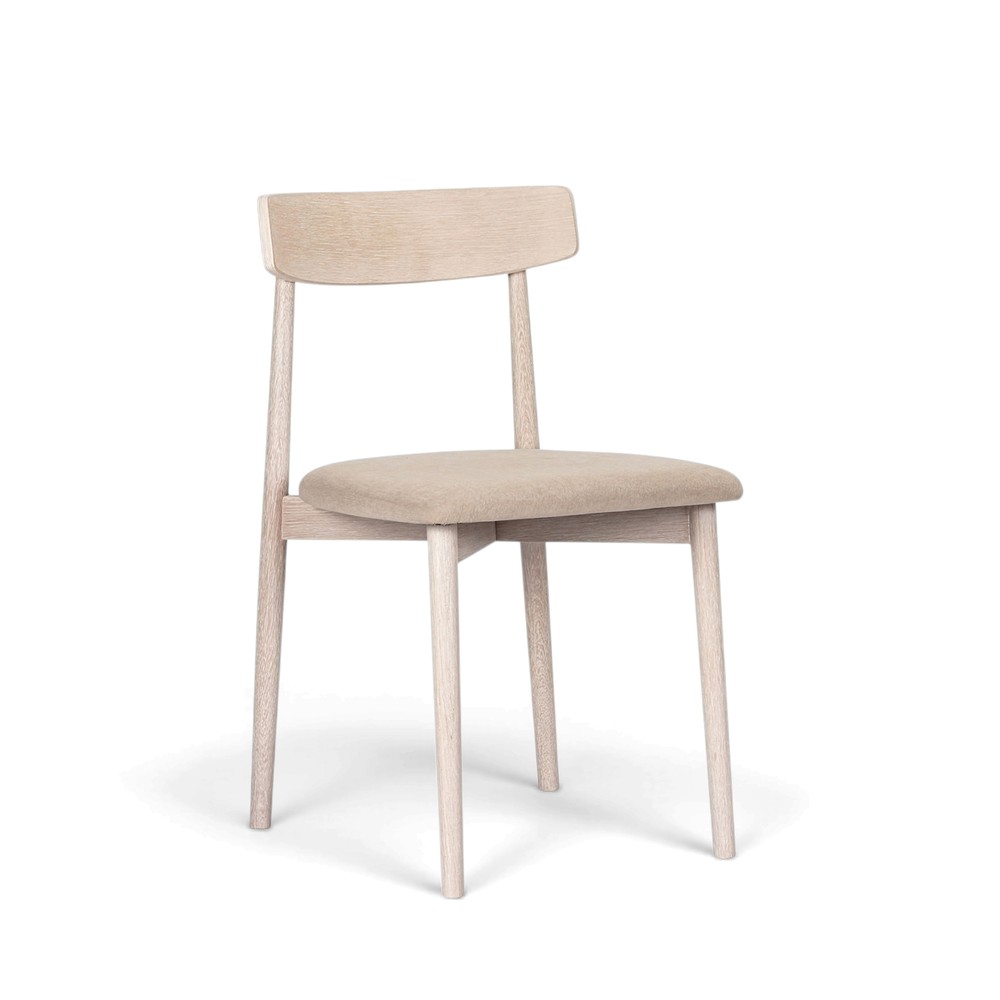 Stol 'Ystad' - Vit ek/Beige