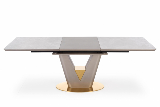 Matbord 'Valentino' 160-220cm - Grå/mässing