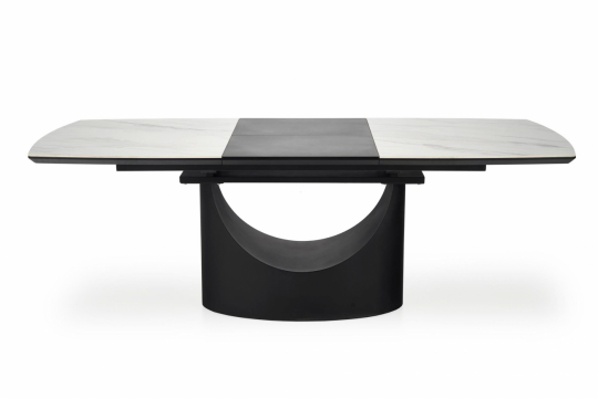 Matbord 'Osman' 160-220cm - Vit/svart