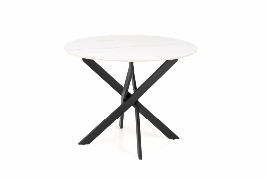 Matbord 'Edgar' Runt 100cm - Vit/svart