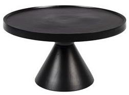 Soffbord/Sidobord 'Floss' Runt 60cm - Svart 