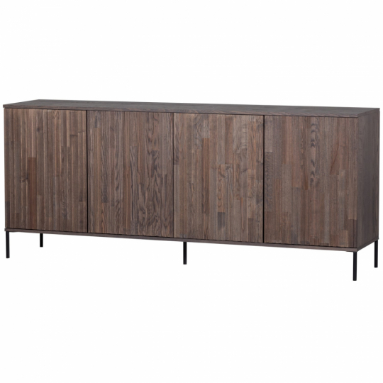Sideboard ‘New Gravure’ 200 cm - Mörkbrun/Svart