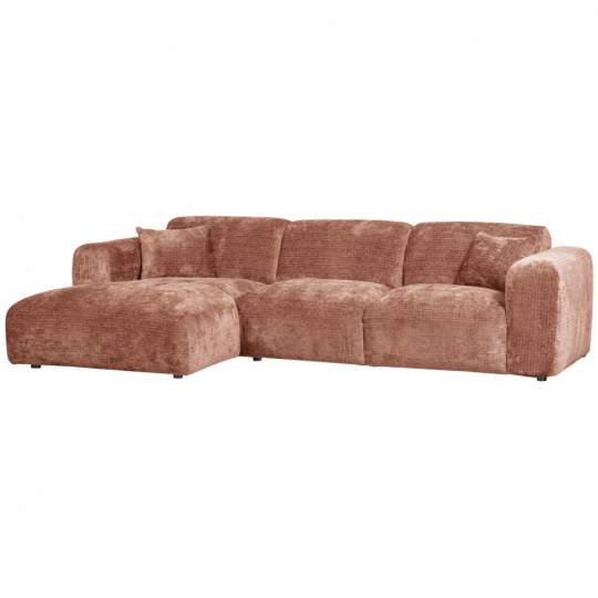 Soffa ‘Cloud’ 3-sits schäslong vänster - Rosabrun