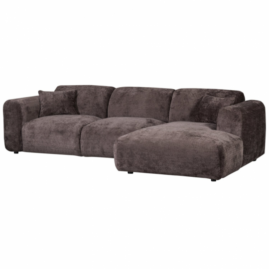 Soffa ‘Cloud’ 3-sits schäslong höger - Mörkbrun