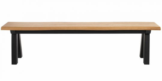 Bänk 'Kalsvik' 180cm - Svart/Ek
