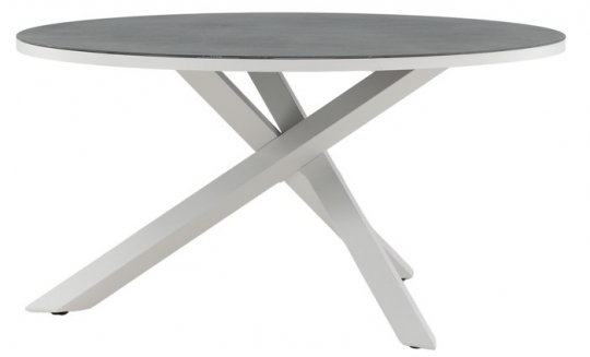 Matbord 'Charlotte' Runt 140cm - Grå/Vit