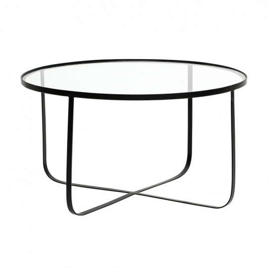 Soffbord 'Harper' - Glas/Svart
