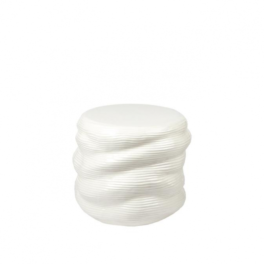 Sidobord 'Earthenware' runt 44cm- Vit
