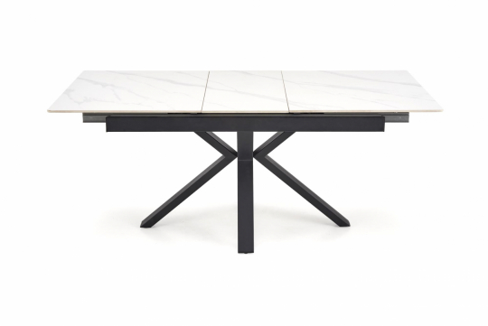 Matbord 'Platan' 140-180cm - Vit/svart