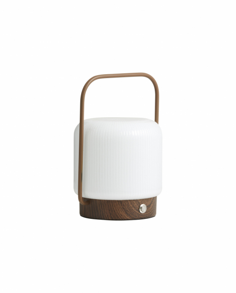 Portabel lampa 'Troy' - Vit/Brun
