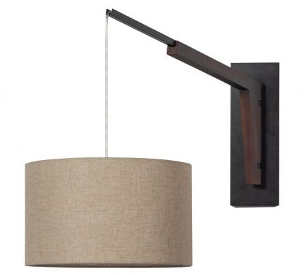 Vägglampa 'Brim' - Brun