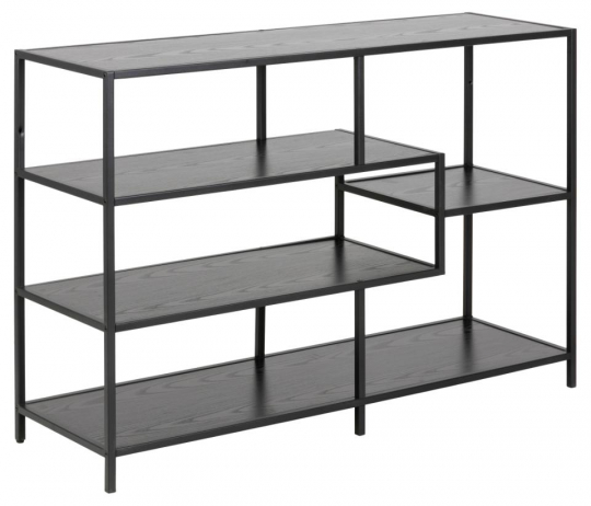 Bokhylla 'Seaford' 114x78cm - Svart