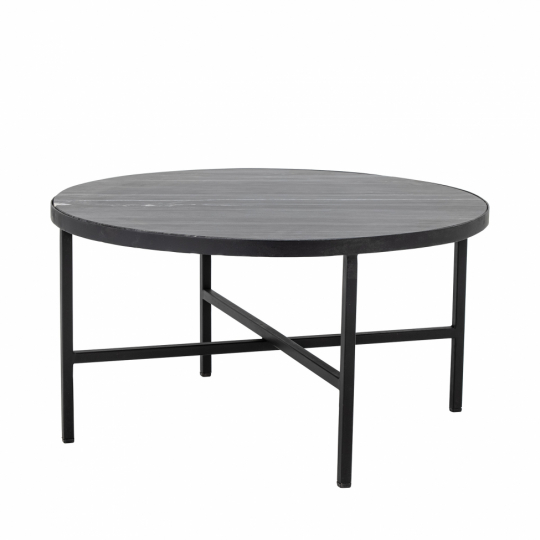 Soffbord 'Estelle' 76cm Runt - Grå/Marmor