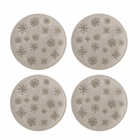 Assiett 'Snowie' 4-pack Ø15,5 - Beige