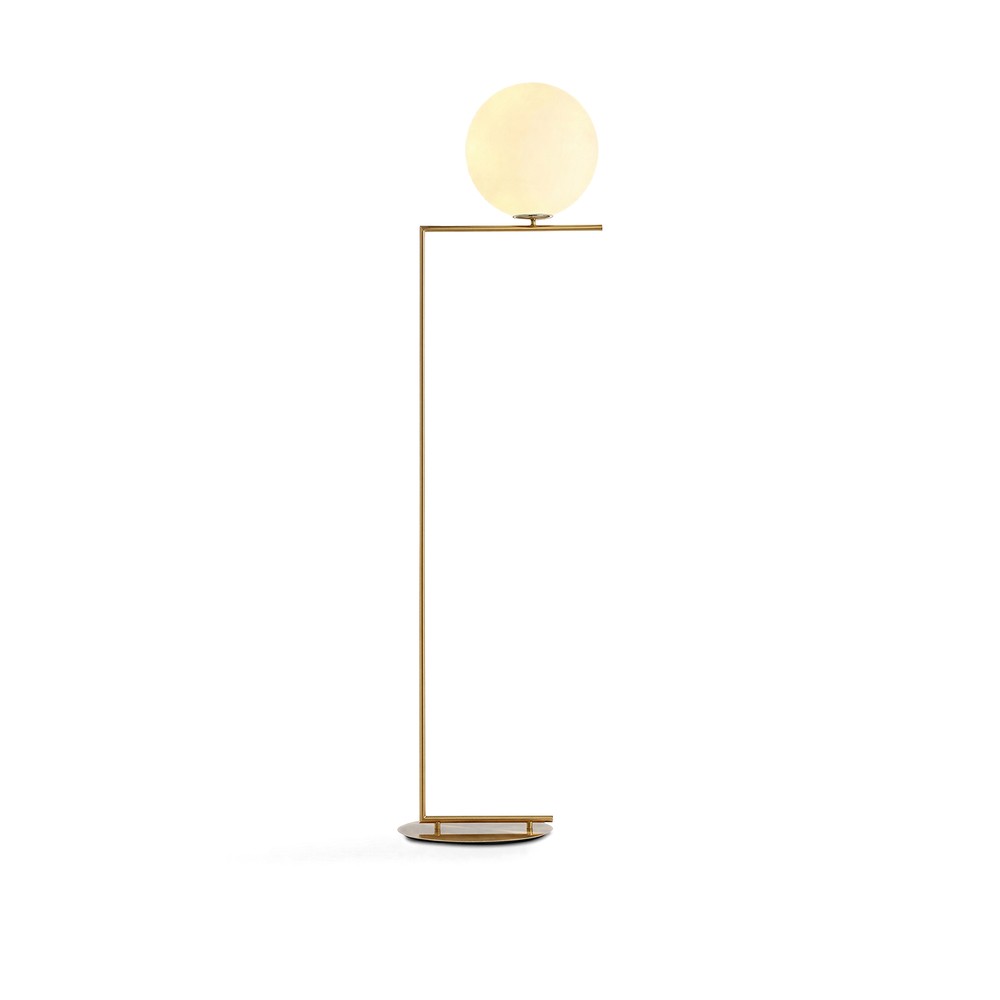 Golvlampa 'Creme Satin' - Mässing