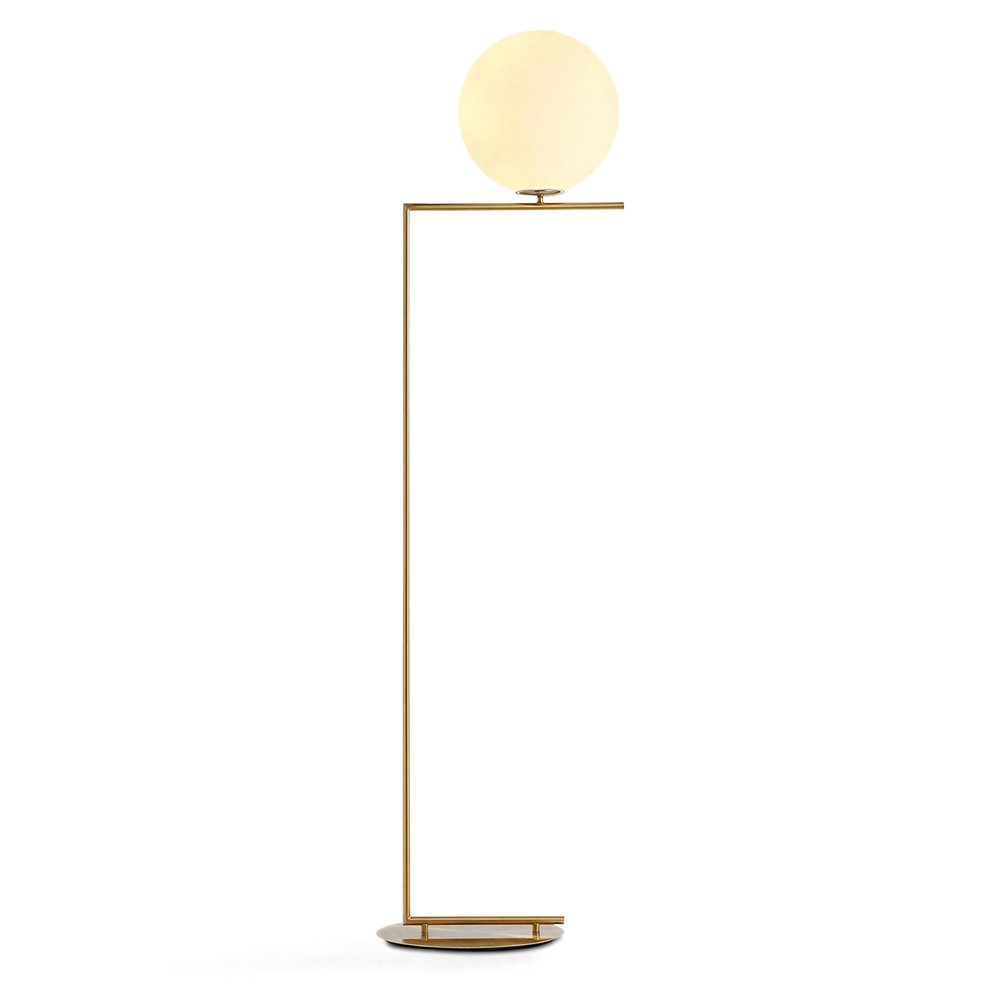 Golvlampa 'Creme Satin' - Mässing
