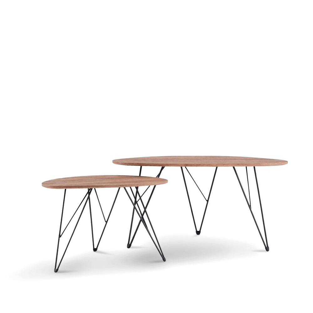 Soffbord 'Twin' x2 - Natur/Svart