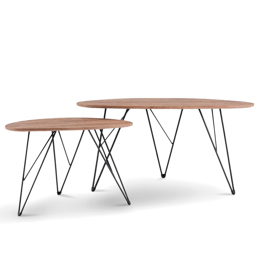 Soffbord 'Twin' x2 - Natur/Svart
