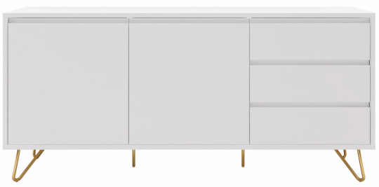 Sideboard 'Elle' - Vit/Mässing