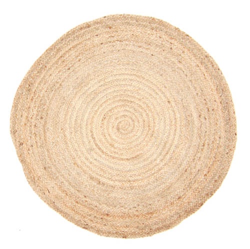 Rund matta 'Flätan' - Jute