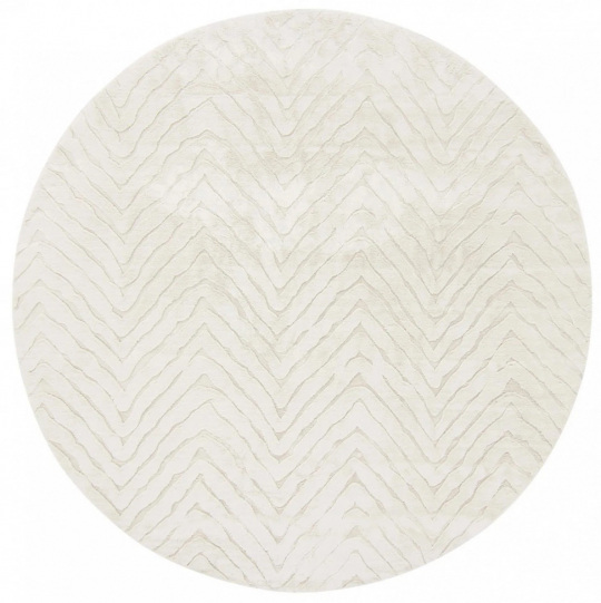 Rund matta 'Wren' - Vit