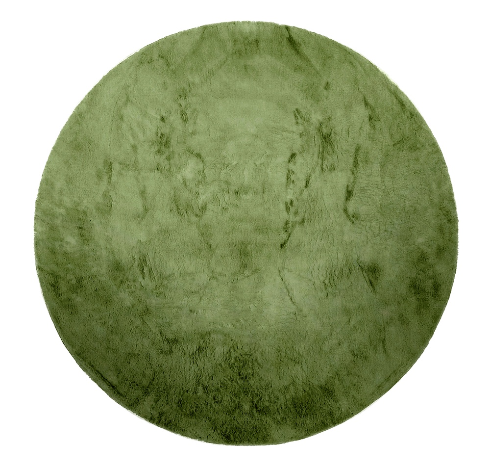 Rund matta 'Aranga Super Soft' - Oliv