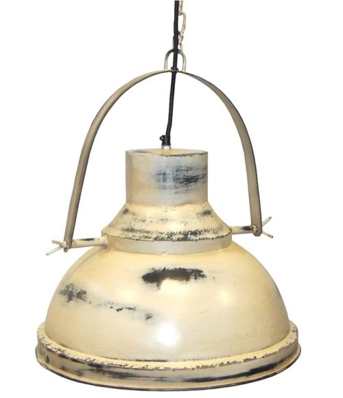 Factorylampa Vintage - Patinerad vit