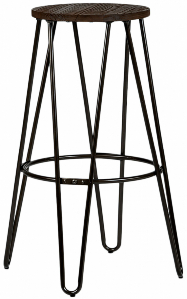 Pall 'Rustic' 75cm - Trä/Stål