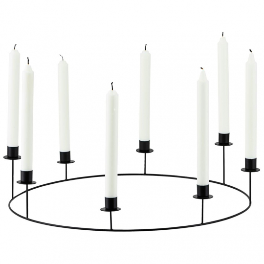 Ljusstake 'Ring' L - Svart
