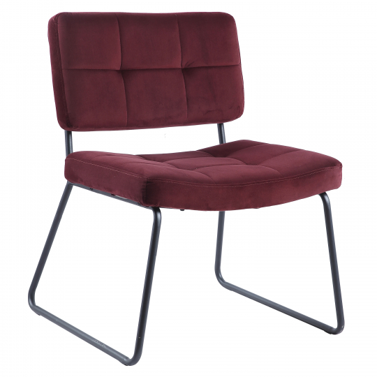 Fåtölj 'Kelly' - Burgundy/Sammet