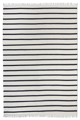 Bomullsmatta 'Helle' 160x230cm - Vit/Svart