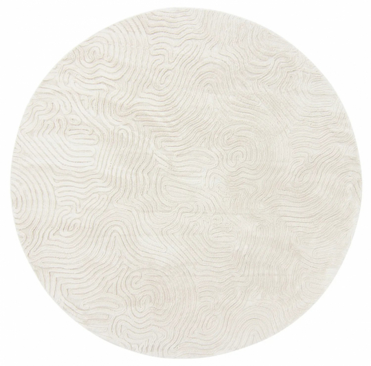 Rund matta 'Amora' 160cm - Vit