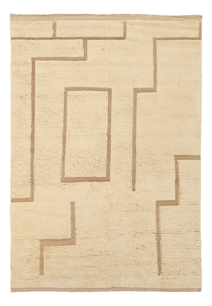 Ryamatta 'Kiberg Handvävd Ull' - Vit